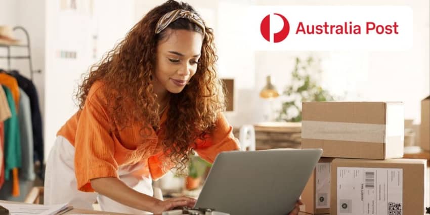 Retailer on laptop fulfiling orders with the Austr